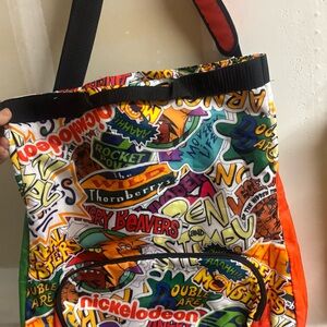 Nickelodeon Large Bag 90’s Characters With Shoulder Strap 21 X 17.